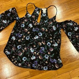 Floral shirt with black backdrop